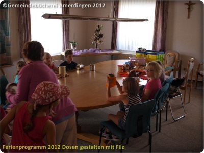 Ferienprogramm 2012 Dosen gestalten mit Filz_1