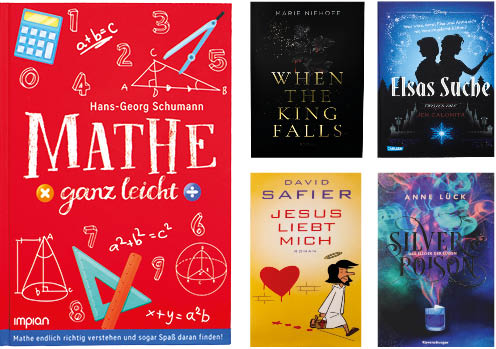 Verschiedene Bücher, Mathe lernen ganz leicht, Jesus liebt mich, When the king falls, Silver Poison und Elsas Suche